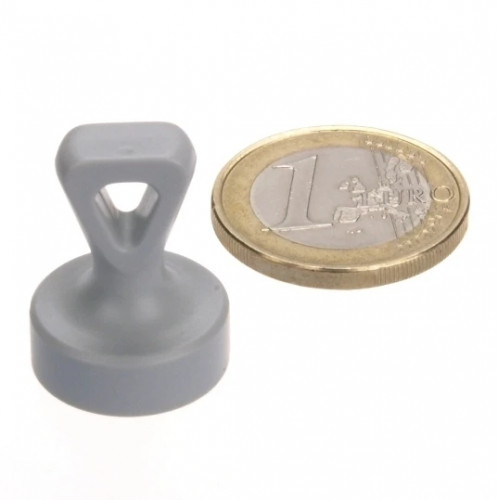 Magnete a cono con occhiello Ø 17 x 22 mm NEODIMIO - grigio - aderenza 3,5 kg