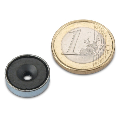 Magnete con base in ferrite Ø 16,0 x 4,5 mm con svasatura, aderenza 1,8 kg