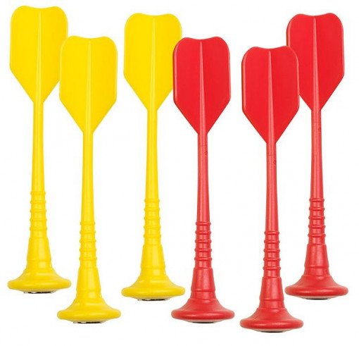 Freccette magnetiche in set di 6, 3 ciascuna in giallo e rosso
