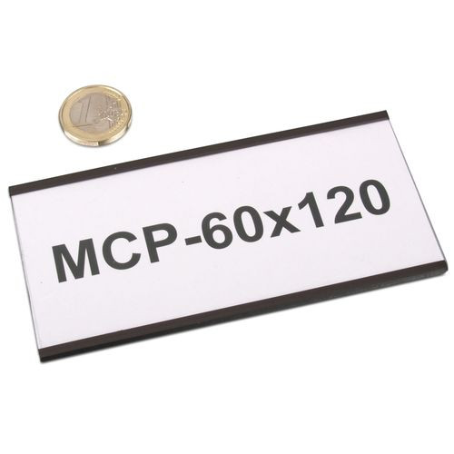 Profilo a C magnetico 120 x 60 mm con etichetta e pellicola protettiva