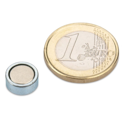 Magnete con base neodimio Ø 10,0 x 4,5 mm, zinco - aderenza 2,5 kg