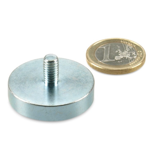 Magnete con base in neodimio Ø 32,0 x 7,0 mm, filettatura M6x10, aderenza 22 kg