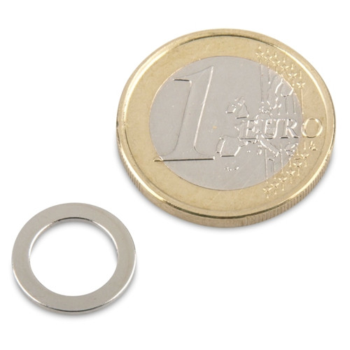 Anello magnetico Ø 13,0 x 9,0 x 1,0 mm N40 nichel - aderenza 550 g
