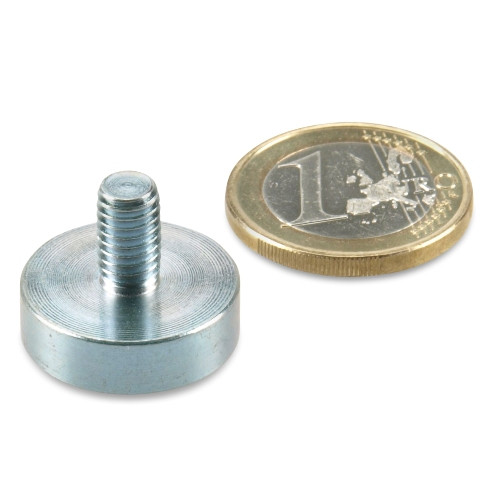 Magnete con base in neodimio Ø 20,0 x 6,0 mm, filettatura M6x10, aderenza 9 kg