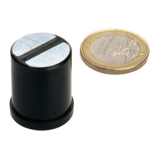 Magnete con base cilindrico Ø 20 x 23 mm custodia in plastica nera - OFFERTA