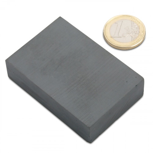 Cuboide magnetico 60,0 x 40,0 x 15,0 mm Y35 ferrite - aderenza 6 kg