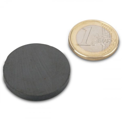 Disco magnetico Ø 30,0 x 4,0 mm Y35 ferrite - aderenza 800 g