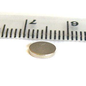Disco magnetico Ø 6,0 x 1,0 mm N45 nichel - aderenza 300 g