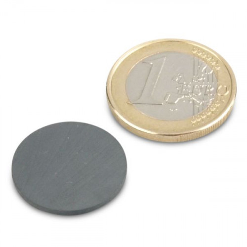 Disco magnetico Ø 20,0 x 1,5 mm Y30 ferrite - aderenza 200 g