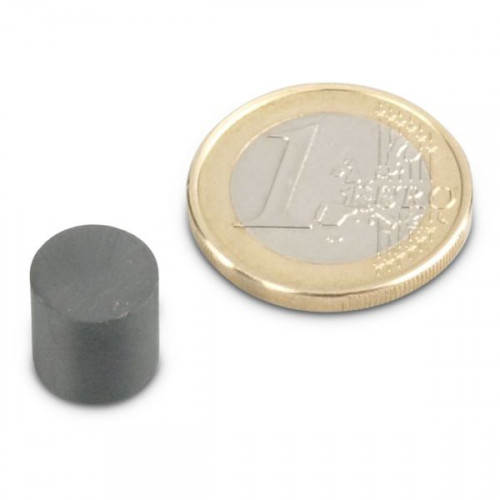 Disco magnetico Ø 10,0 x 10,0 mm Y35 ferrite - aderenza 400 g