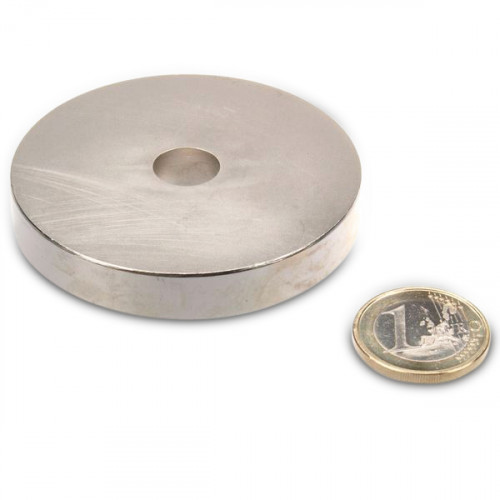 Anello magnetico Ø 63,5 x 12,0 x 10,0 mm N38H nichel - aderenza 39 kg