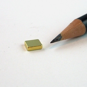 Cuboide magnetico 6,0 x 5,0 x 1,8 mm N50 Oro - aderenza 600 g
