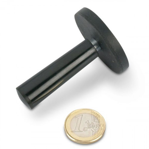 Sistema magnetico Ø 43 mm gommato con maniglia - aderenza 5,3 kg