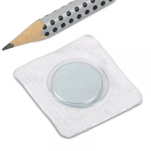 Disco magnetico da cucire Ø 18 x 2 mm copertura quadrata in PVC