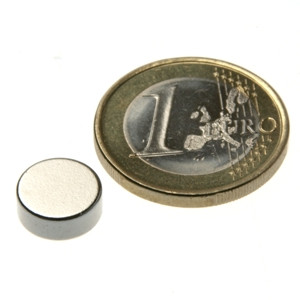 Disco magnetico Ø 10,0 x 4,0 mm N42 nichel - aderenza 2,5 kg