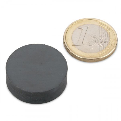 Disco magnetico Ø 25 x 8 mm Y35 ferrite - aderenza 1,3 kg