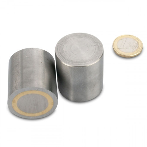 AlNiCo Magnete cilindrico con base Ø 32 x 35 mm, acciaio, tolleranza h6, 16,3 kg