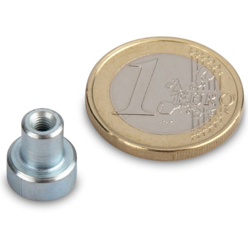 Magnete con base in ferrite Ø 10,0 x 4,5 mm, filettatura interna M3, 400 g