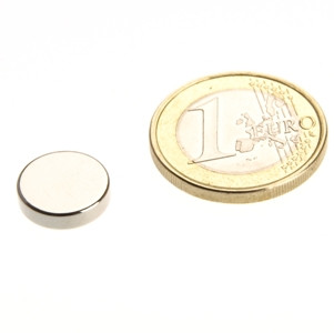 Disco magnetico Ø 12,0 x 3,0 mm N48 nichel - aderenza 2,5 kg