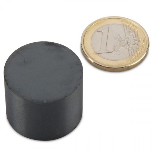 Disco magnetico Ø 25,0 x 20,0 mm Y35 ferrite - aderenza 2,4 kg