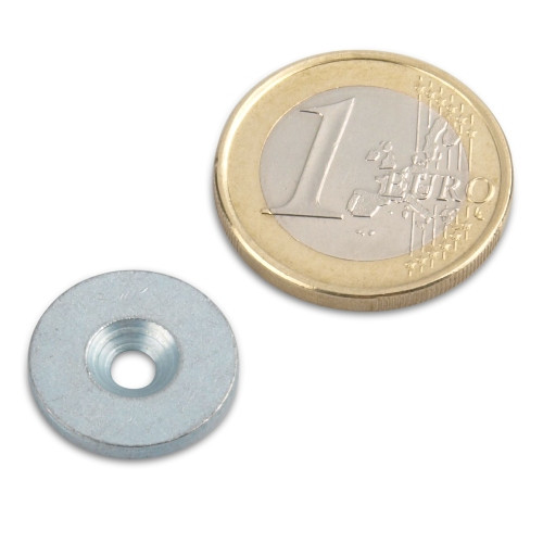 Disco in metallo Ø 16 mm con foro e svasatura nichel