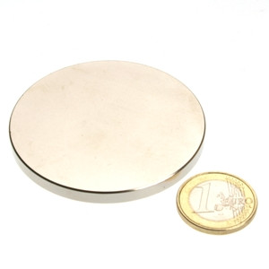 Disco magnetico Ø 60,0 x 5,0 mm N42 nichel - aderenza 22 kg