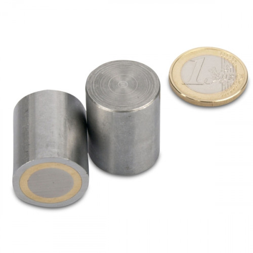 AlNiCo Magnete cilindrico con base Ø 20 x 25 mm, acciaio, tolleranza h6, 4,1 kg