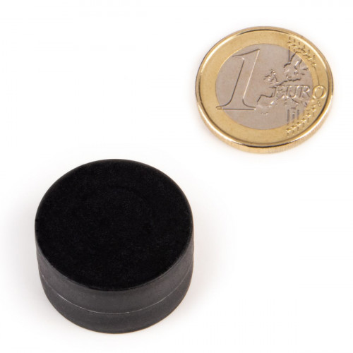 Disco magnetico neodimio Ø 28,4 x 15,7 mm rivestimento in plastica - nero