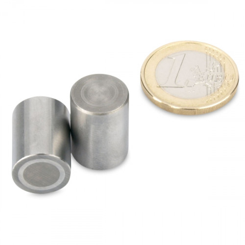 AlNiCo Magnete cilindrico con base Ø 10 x 16 mm, acciaio, tolleranza h6, 900 g