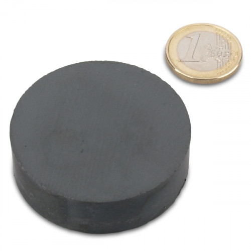 Disco magnetico Ø 50,0 x 15,0 mm Y35 ferrite - aderenza 4,1 kg