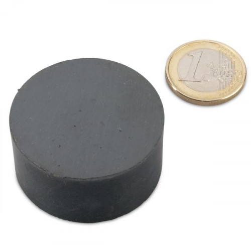 Disco magnetico Ø 40,0 x 20,0 mm Y35 ferrite - aderenza 4,7 kg