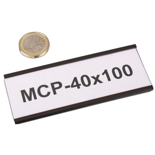 Profilo a C magnetico 100 x 40 mm con etichetta e pellicola protettiva