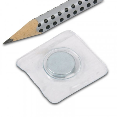 Disco magnetico da cucire Ø 12 x 2 mm copertura quadrata in PVC