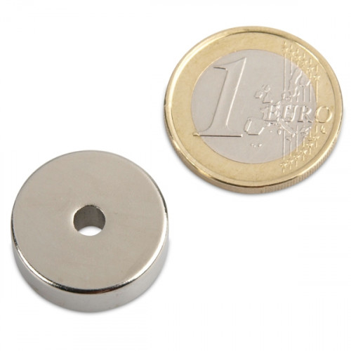 Anello magnetico Ø 20,0 x 4,0 x 7,0 mm N35 nichel - aderenza 7,8 kg