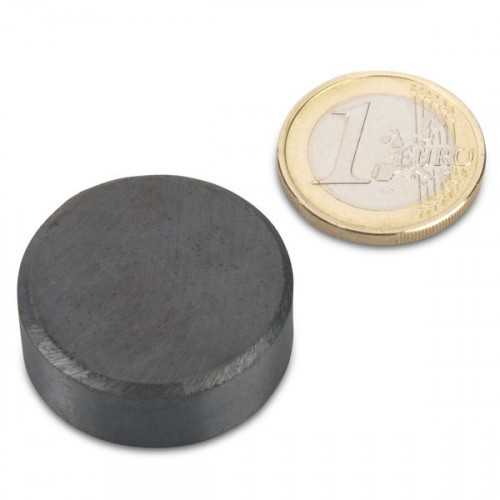 Disco magnetico Ø 29,25 x 10,5 mm Y35 ferrite - aderenza 2,5 kg