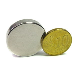 Disco magnetico Ø 25,0 x 5,0 mm N50 nichel - aderenza 8,6 kg