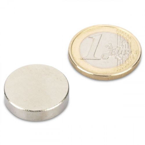 SmCo Disco magnetico Ø 20,0 x 5,0 mm S280 nichel - aderenza 4,3 kg
