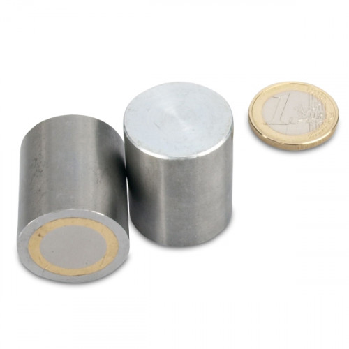 AlNiCo Magnete cilindrico con base Ø 25 x 30 mm, acciaio, tolleranza h6, 6,1 kg