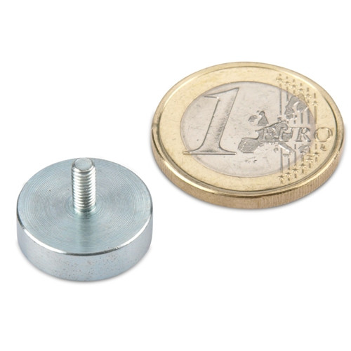 Magnete con base in ferrite Ø 16,0 x 4,5 mm, filettatura M3x7, aderenza 1,8 kg