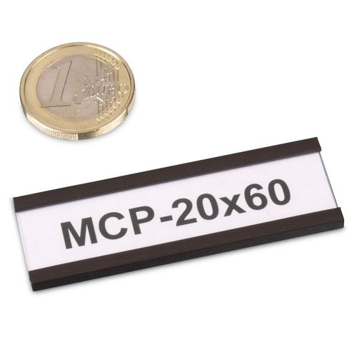 Profilo a C magnetico 60 x 20 mm con etichetta e pellicola protettiva