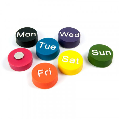 Magneti decorativi WEEKDAYS - Set con 7 magneti per ogni giorno della settimana