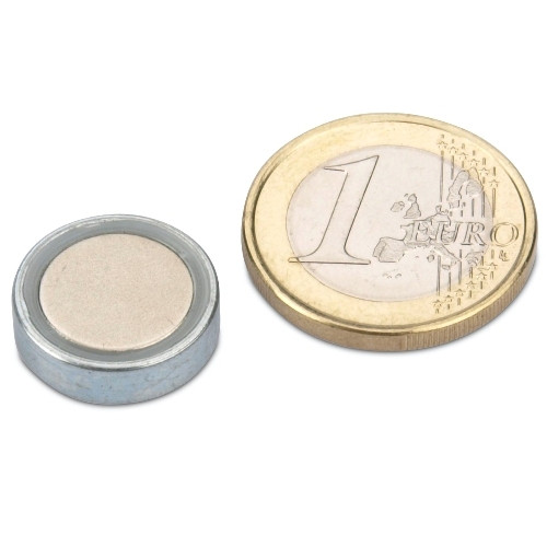 Magnete con base neodimio Ø 20,0 x 6,0 mm, zinco - aderenza 14 kg