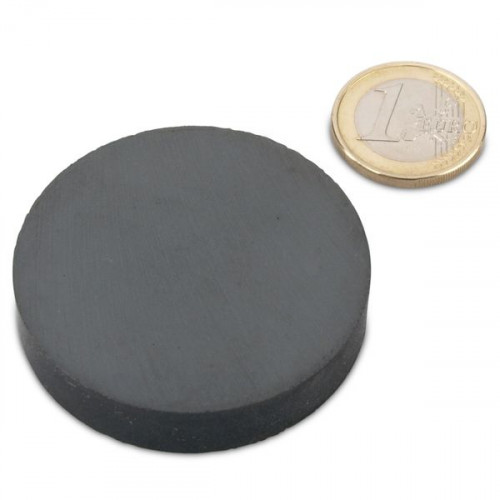 Disco magnetico Ø 50,0 x 10,0 mm Y30 ferrite - aderenza 3 kg