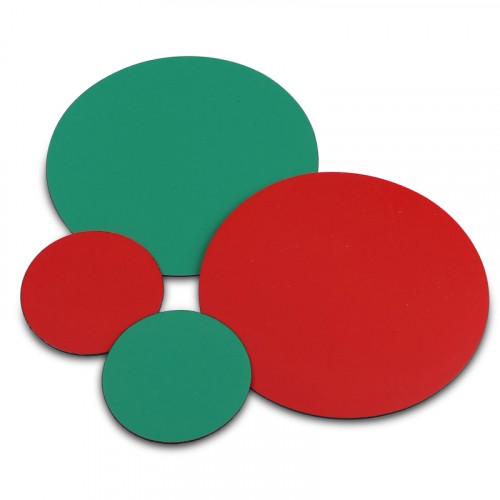 Magnete reversibile Simbolo magnetico costituito da un foglio magnetico bicolore rosso / verde