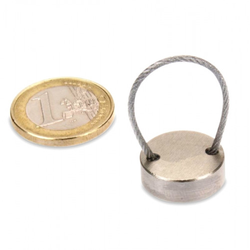 Piastra magnetica Ø 18 con cavo in acciaio flessibile VarioSeil da 10 kg