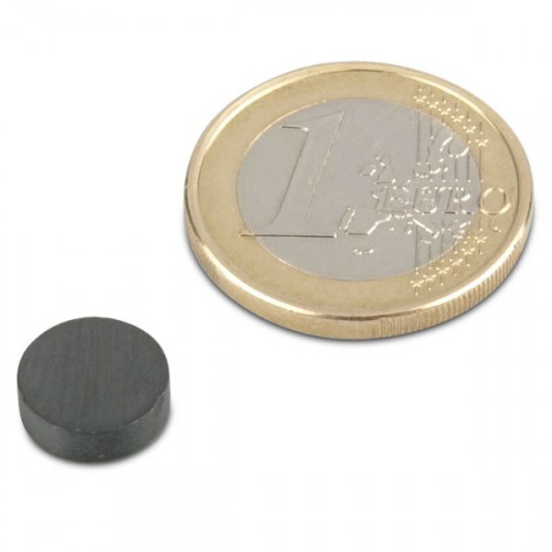 Disco magnetico Ø 10,0 x 3,0 mm Y30 ferrite - aderenza 250 g