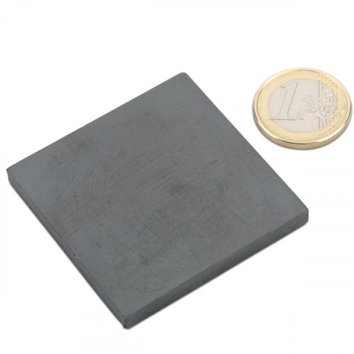 Cuboide magnetico 50,0 x 50,0 x 5,0 mm Y35 ferrite - aderenza 2 kg