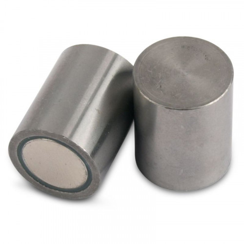 NdFeB Magnete cilindrico con base con tolleranza h6, alloggiamento in acciaio