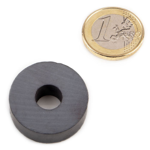 Anello magnetico Ø 30,0 x 10,0 x 10,0 mm Y35 ferrite - aderenza 1,8 kg