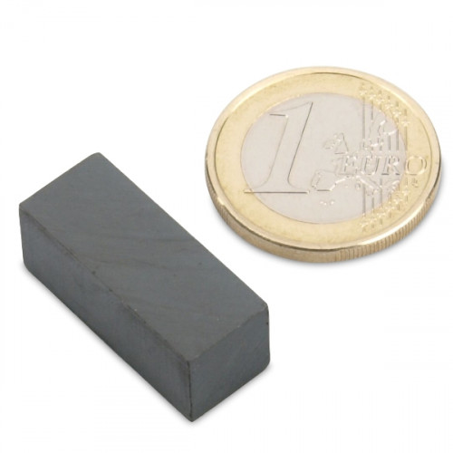 Cuboide magnetico 25,0 x 10,0 x 10,0 mm Y30 ferrite - aderenza 900 g